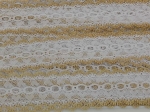 Feather Eyelet Lace Per Meter White/Gold Edge Approx. 38mm